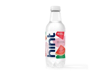 plastic Hint water bottle on white background