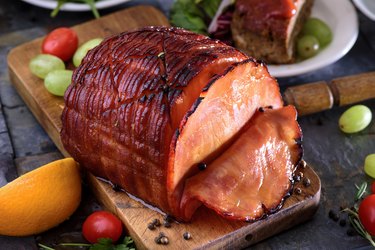 Baked Ham Made With Apple Juice Glaze