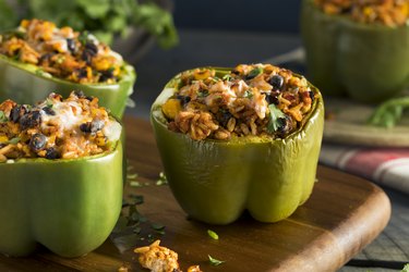 Homemade Meat and Rice Stuffed Bell Peppers