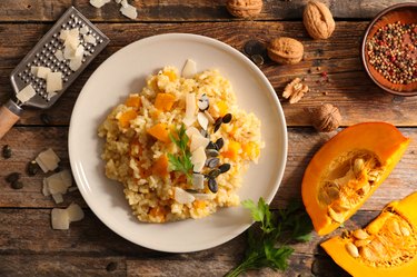 italian risotto with pumpin and parmesan