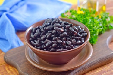 inositol-rich black beans in a bowl on table